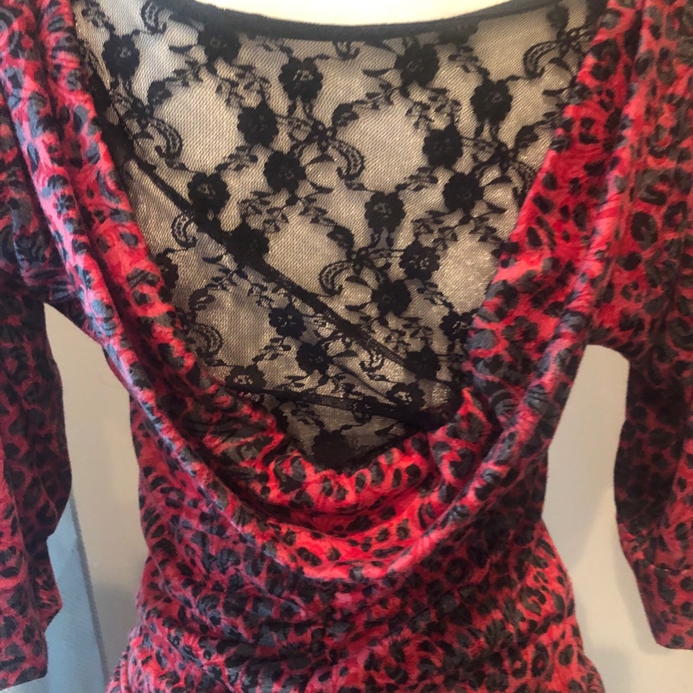 Red Cheetah Print Top - Picture 4 of 6